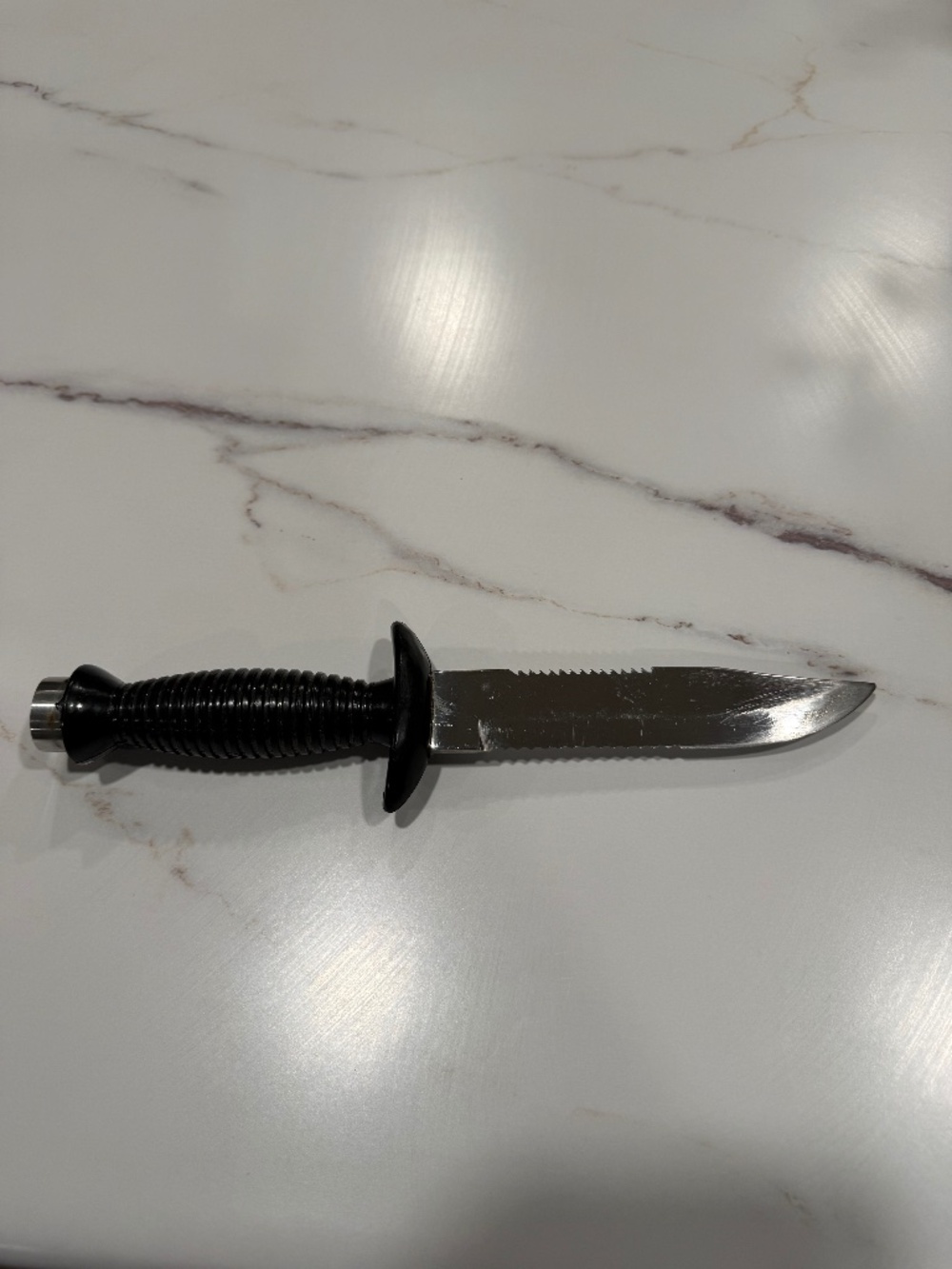 Vintage external stainless steel dive knife with sheath